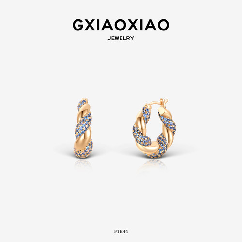 GXIAOXIAO设计感缠绕麻花耳环