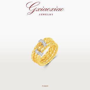 气质复古高级感百搭编织感戒指 镀K金 F18D19 XIAOXIAO