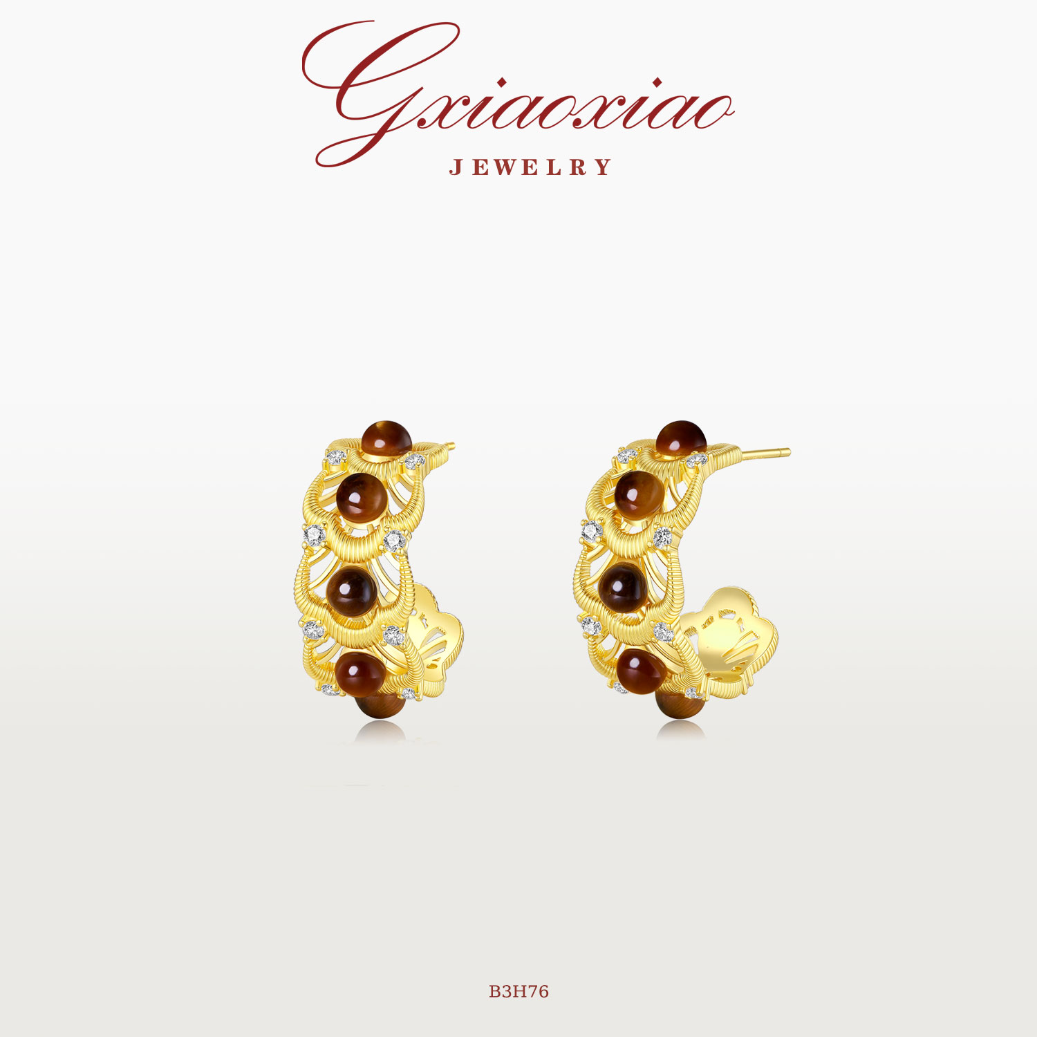 GXIAOXIAO复古高级C圈耳环