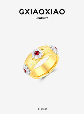 G XIAOXIAO 轻奢高级感气质百搭拉丝花瓣戒指 F16D237