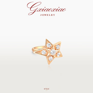 XIAOXIAO 百搭五角星精致耳夹 镀K金 气质时尚 B7E30 法式