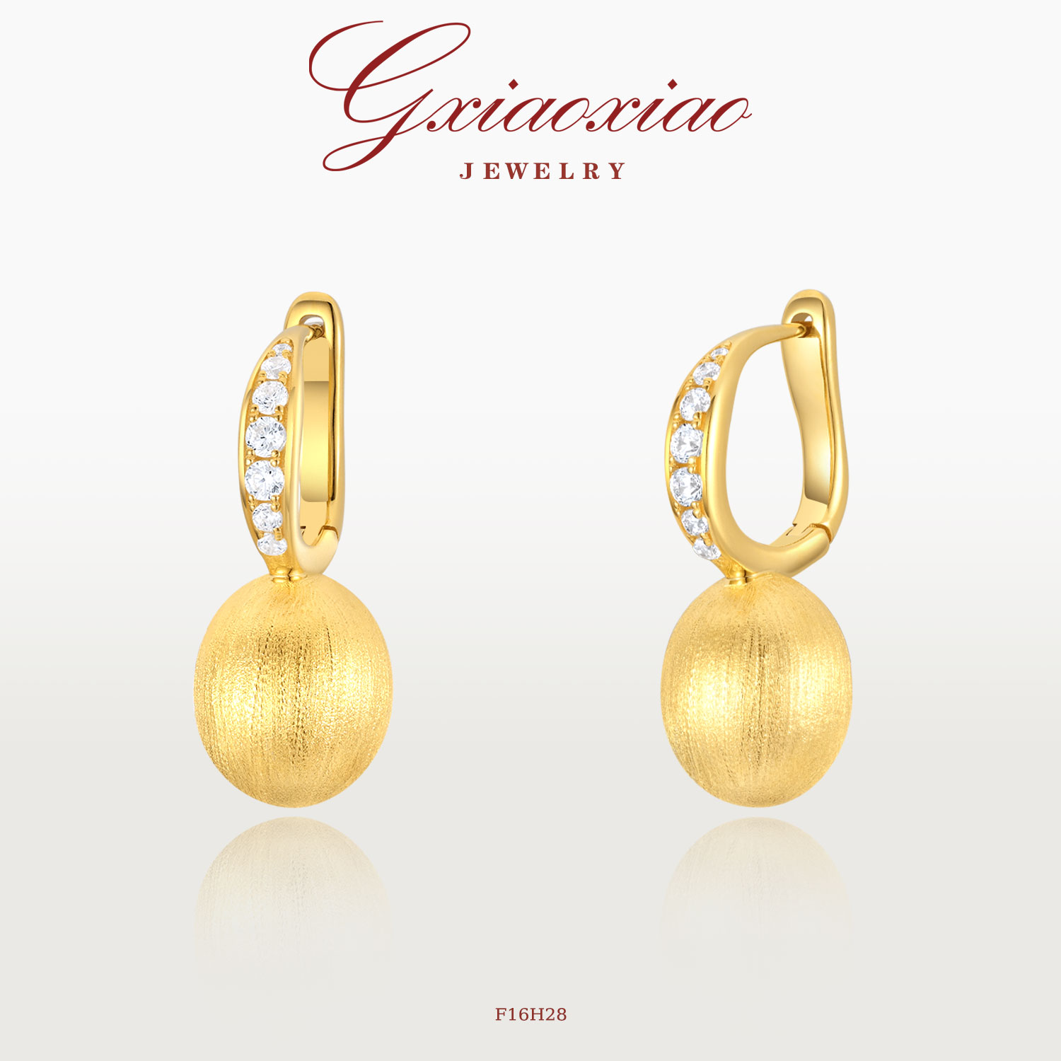 轻奢气质复古拉丝豆豆耳环