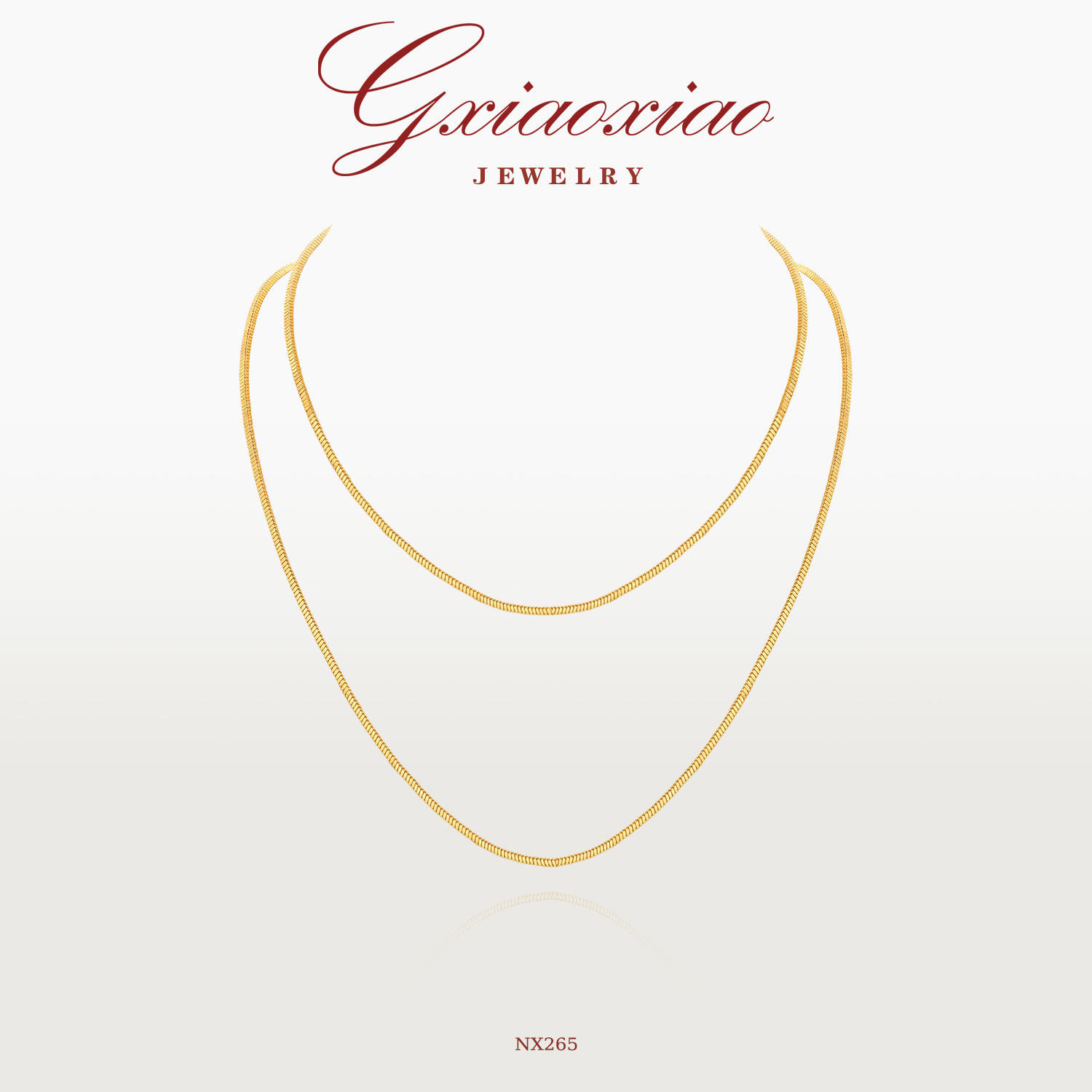 G XIAOXIAO 镀K金 时尚气质经典高级简约百搭长款蛇骨项链 NX265
