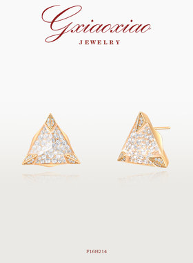 G XIAOXIAO 镀K金【三角秘境】法式气质几何三角形耳环 F16H214