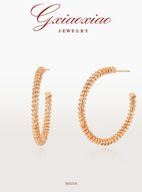 G XIAOXIAO 新年礼物 时尚简约经典百搭C形素圈耳环 NH219