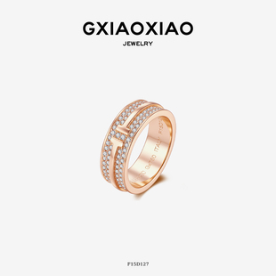F15D127 百搭T形戒指新年礼物 法式 高级时尚