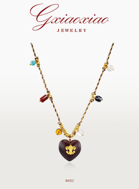 复古高级感百搭鸢尾花爱心项链