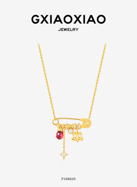 G XIAOXIAO 法式高级感别针鸢尾花项链 F16X620 F16X619