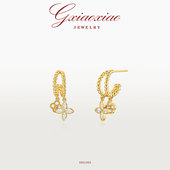 气质高级百搭四叶老花耳环 DH1093 法式 时尚 XIAOXIAO 新年礼物