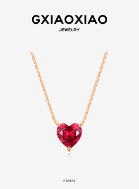 高小小显白玫红色首饰女锁骨链