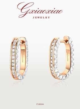 G XIAOXIAO 镀K金 轻奢小众高级感精致百搭几何U形耳环 F18H44