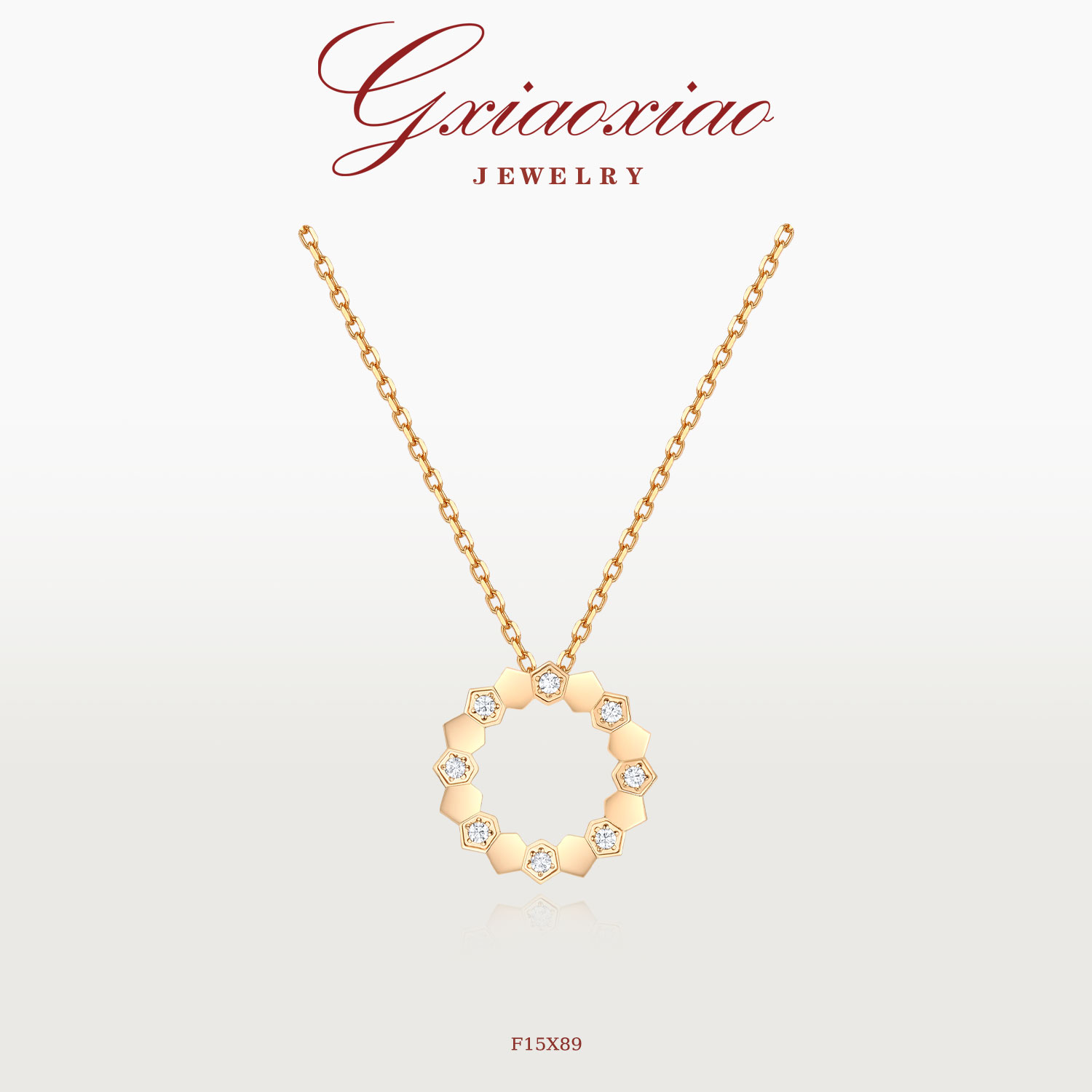 法式气质轻奢圆形蜂巢项链