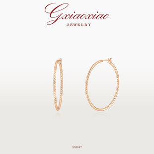 时尚 镀K金 轻奢优雅百搭素款 C圈耳环 NH247 NH246 XIAOXIAO