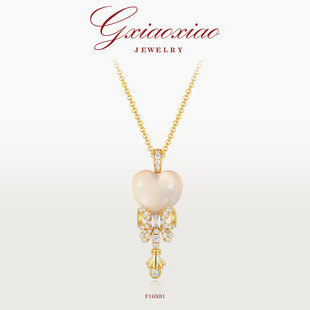 气质百搭爱心蝴蝶结项链 甜心幻羽 镀K金 F16X81 XIAOXIAO