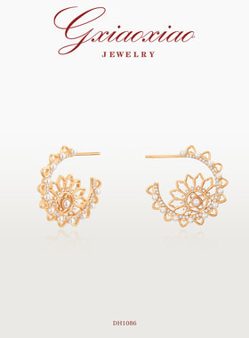 G XIAOXIAO 镀K金【花愿】浪漫优雅高级百搭耳环 DH1086 DH1087