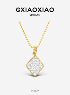 G XIAOXIAO 镀K金 高级设计师款精致鸢尾花碎冰冰项链 F16X147
