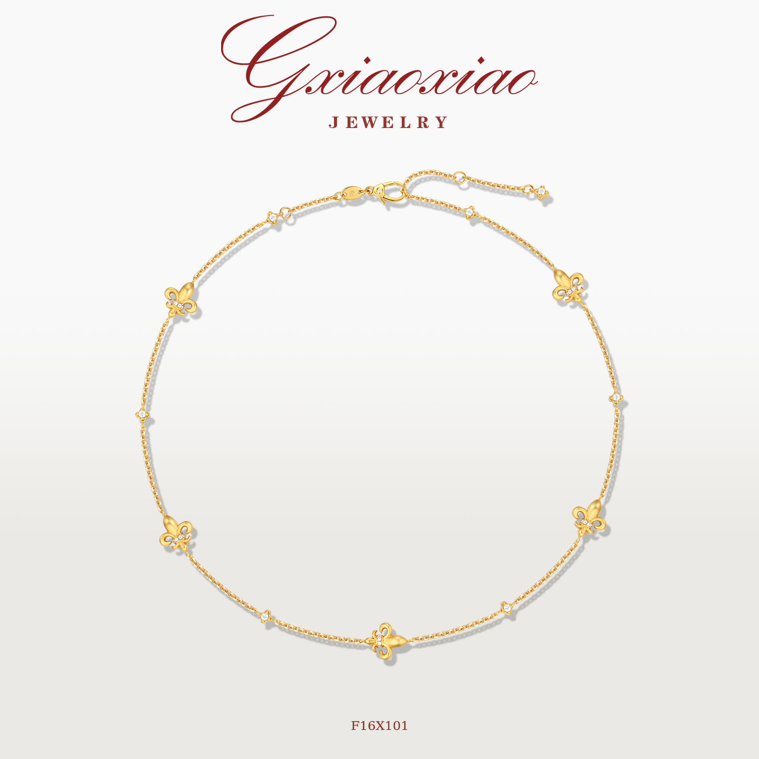 GXIAOXIAO复古高级感鸢尾花项链