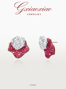 G XIAOXIAO  时尚轻奢高级浪漫百搭双色花瓣耳环 F16H97