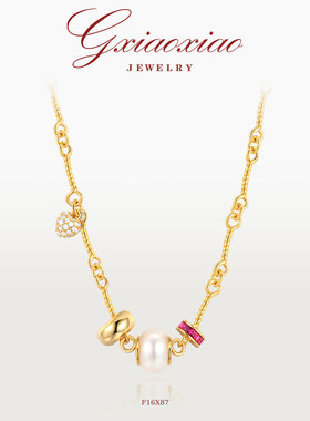 G XIAOXIAO 新年礼物 中式复古高级感时尚百搭小蛮腰项链 F16X87