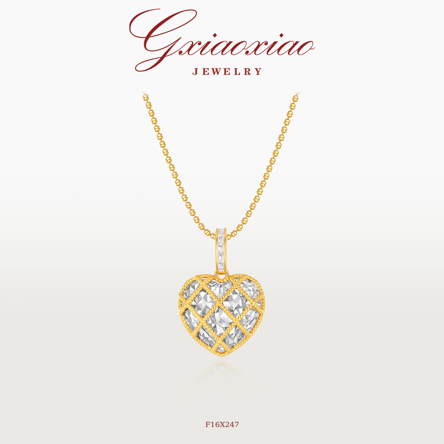 高级设计款百搭碎碎冰爱心项链