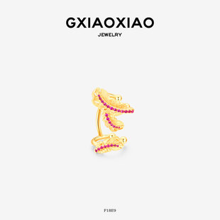 中式 气质轻奢高级百搭羽毛耳夹 F18E9 XIAOXIAO