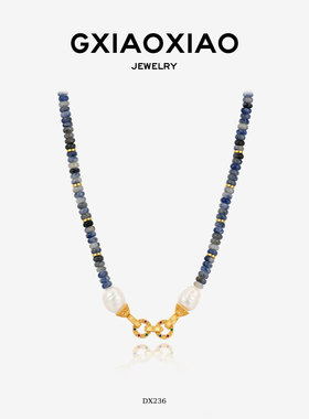 G XIAOXIAO 【绮梦芳登】气质高级百搭蓝色项链 DX236