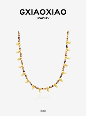 G XIAOXIAO【金枝缠珠】轻奢气质高级小叶片锁骨项链女 NX269