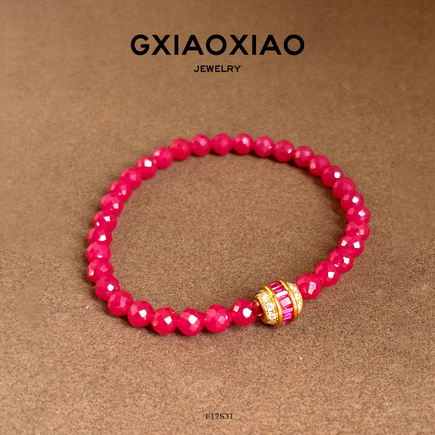 G XIAOXIAO【桃夭】高级感轻奢气质高级百搭红色手链 F17S31
