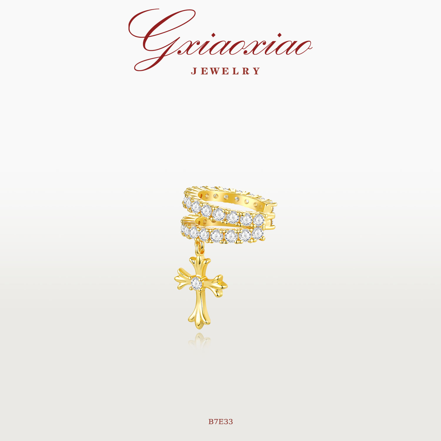 气质高级感精致百搭十字架耳夹