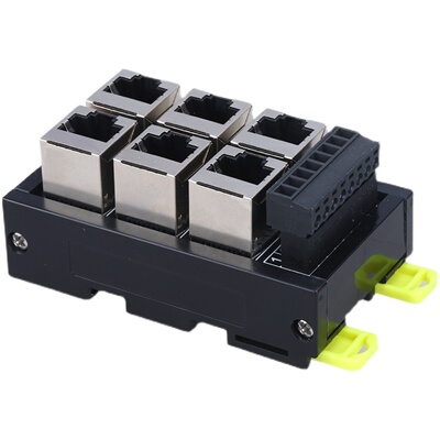 RJ45以太网口转端子台8pin接线端子水晶头转485分流集线器23456孔
