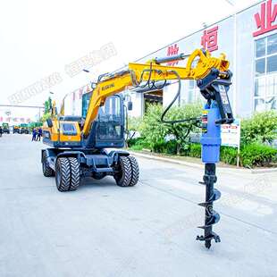 挖机改装螺旋钻机 房屋地基打桩机 拧地钉桩机 挖改螺旋打桩机