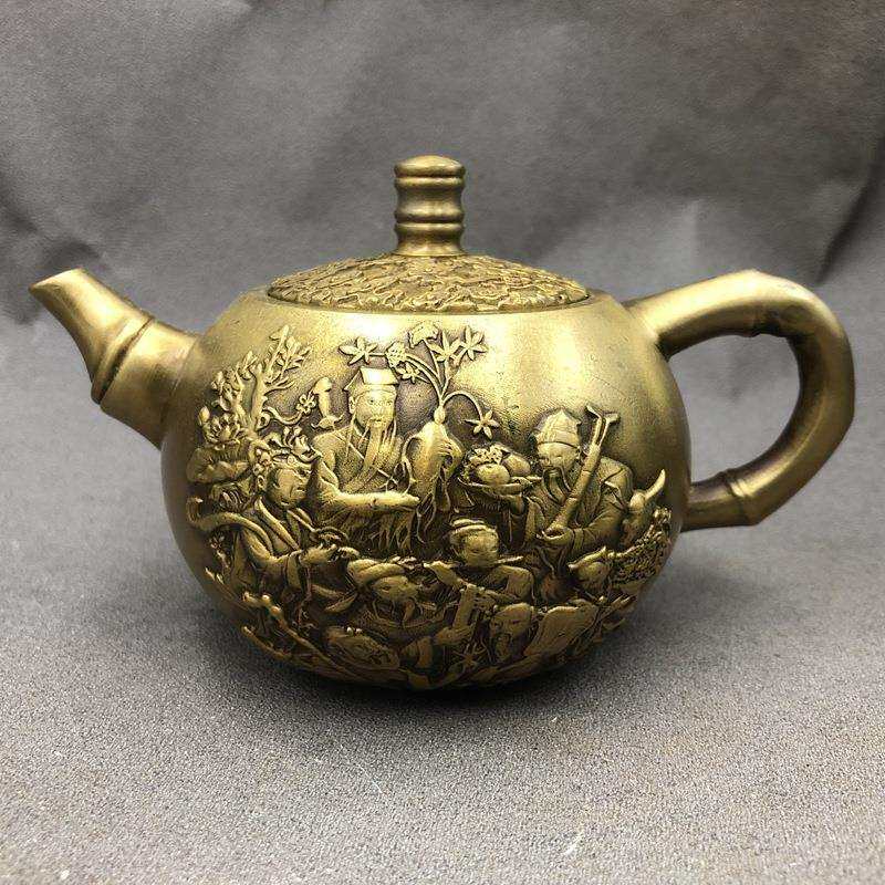 古玩杂项铜壶酒壶水壶八仙壶家居工艺摆件铜器实用小壶仿古