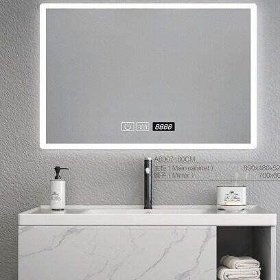 出口挂墙岩板一体盆浴室柜组合简约小尺寸卫生间洗漱台镜柜佛山