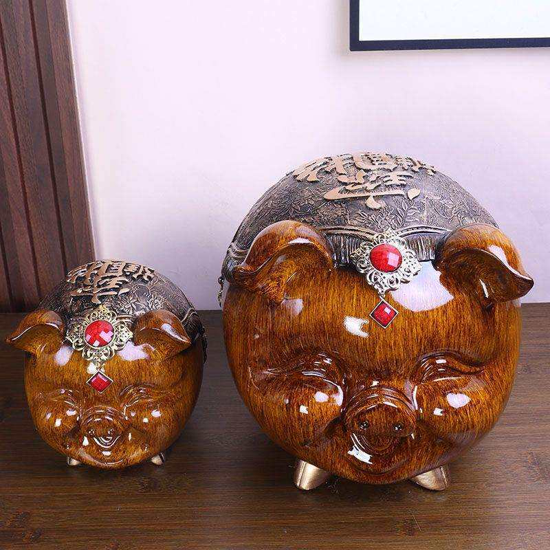 招财金猪储钱儿童创意小猪大人用家用只进不出存钱罐不可取储蓄罐