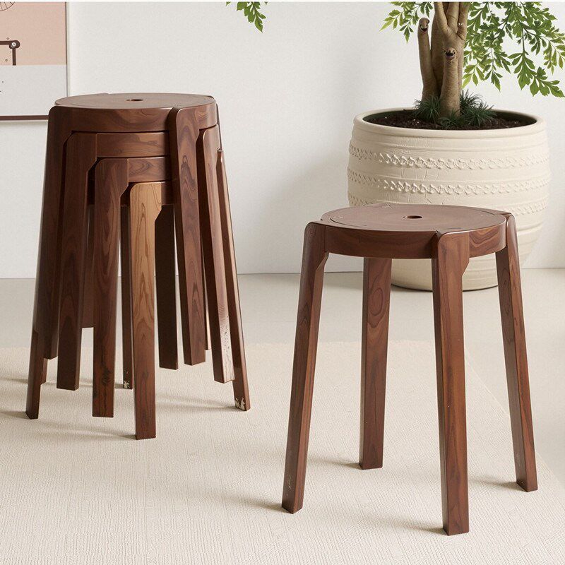 北美黑胡桃木凳子小户型家用餐厅圆凳可堆叠实木风车凳梳妆换鞋凳,住宅家具,组合凳,淘宝优惠券,粉丝福利购,淘宝优惠卷