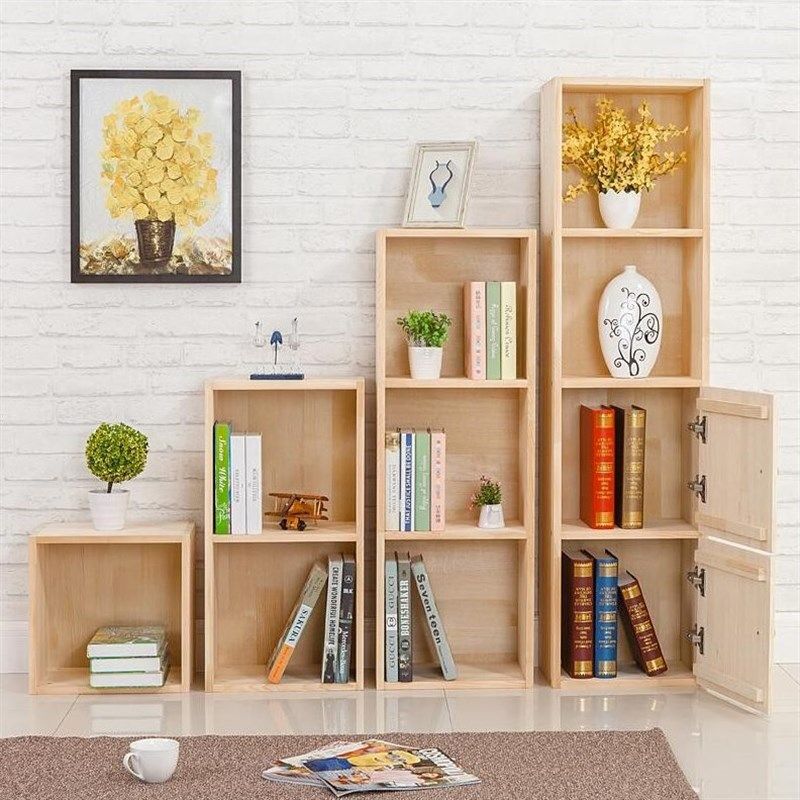 儿童实木书柜松木书架自由组合收纳柜储物柜子带门书橱简易书柜子,住宅家具,儿童书柜,淘宝优惠券,粉丝福利购,淘宝优惠卷