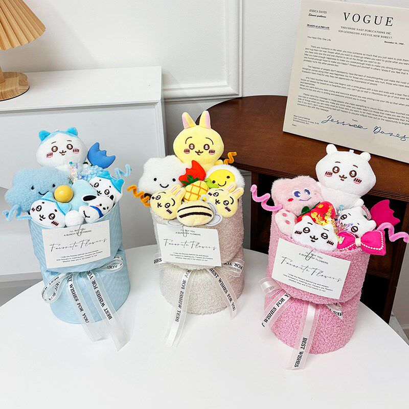毕业礼物女生闺蜜送女友自嘲熊乌萨奇小八吉伊公仔玩偶花束礼物图片