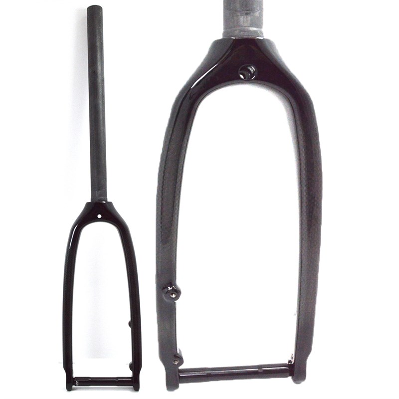 新款16 及20寸全碳纤维折叠单车小轮车平碟煞兼C刹直锥管筒轴前叉