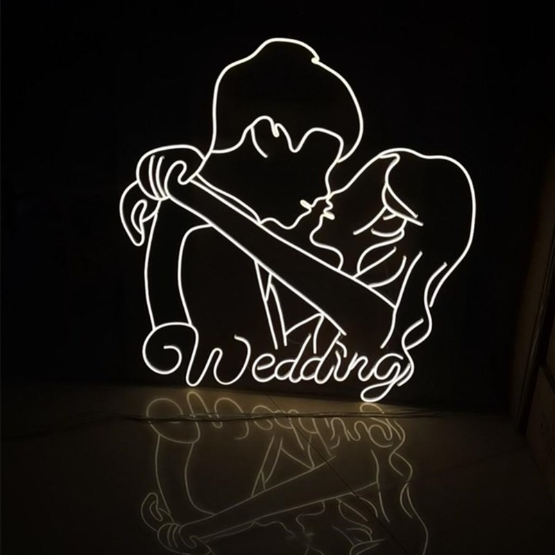 表白婚礼新人婚庆头像发光logo名字灯牌霓虹灯求婚灯舞台背景布置