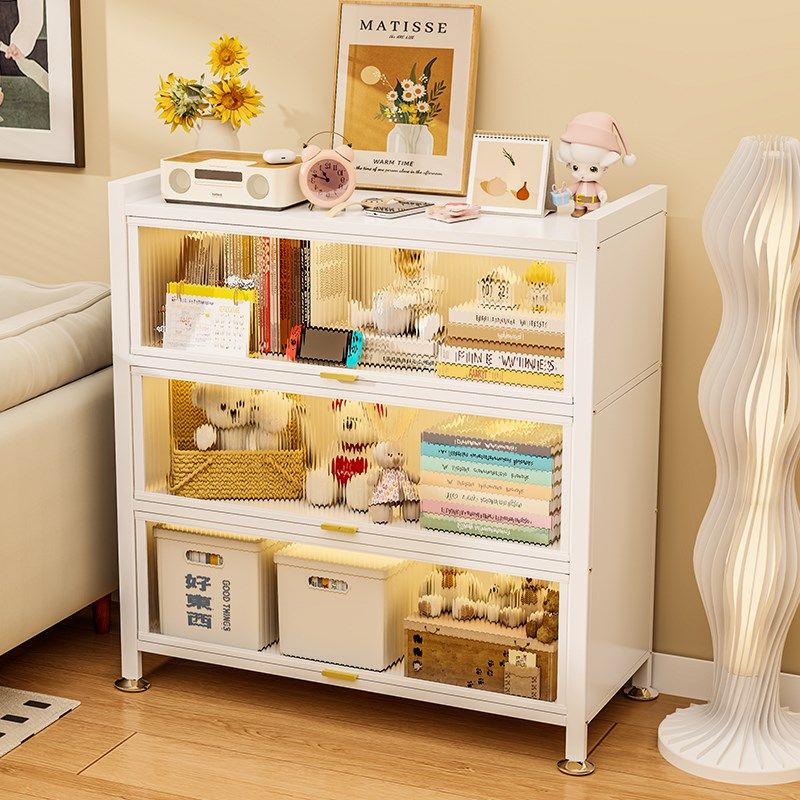 钢制书柜带门儿童书架落地储物柜一体靠墙铁艺置物架防尘收纳柜子,住宅家具,书架,淘宝优惠券,粉丝福利购,淘宝优惠卷