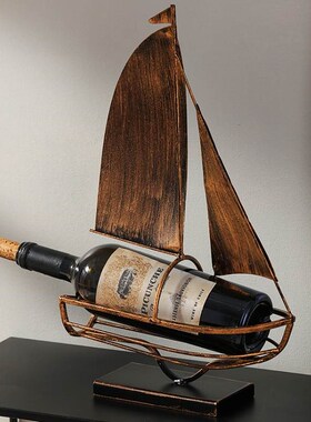 复古怀旧创意铁艺船红酒架摆件欧式家居电视柜酒柜桌面装饰品摆设