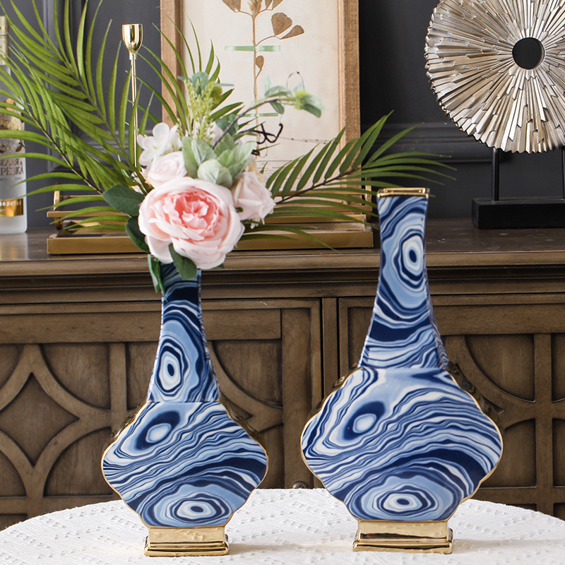 新中式陶瓷花瓶客厅电视柜软装家居装饰品样板房摆件玄关餐桌摆设