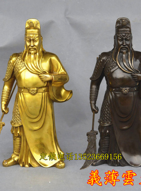 特大号纯铜关公摆件 提刀关公铜像 镇宅武财神佛像 风水铜器