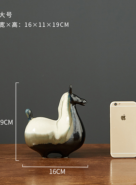 新中式摆件博古架k工艺品家居禅意酒柜小马陶瓷马饰品客厅玄关软