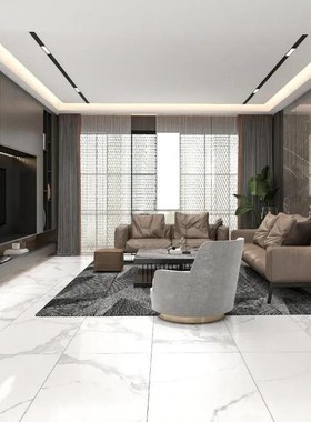 地铺石通体大理石瓷砖 600ux120E0深灰色地板灰色客厅地砖 背景墙