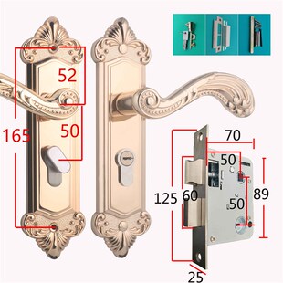 165孔5050锁体欧式门锁卧室房间A木门锁把手145-5045假插芯锁体