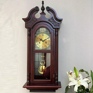 特大号1米机械大挂钟实木整点报时上F链发条老式欧式钟表中式客厅