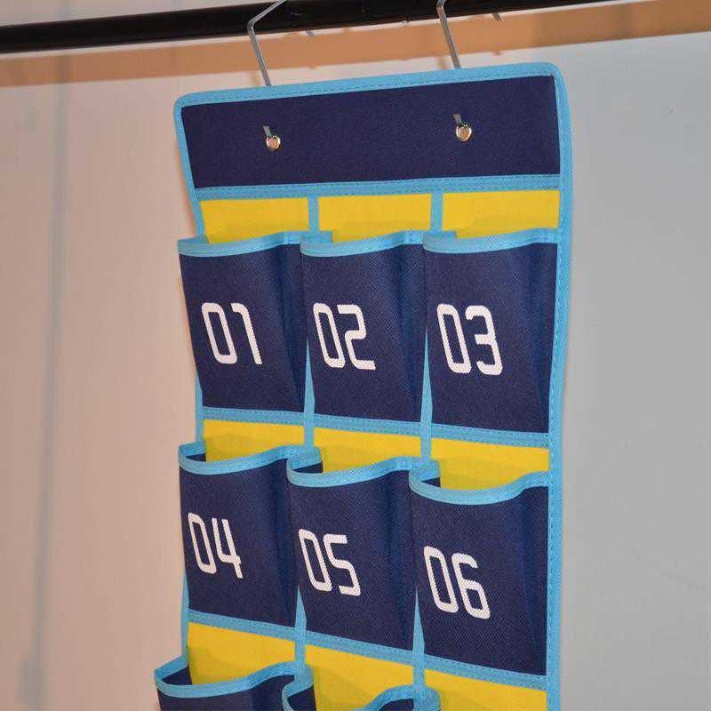 6格12格15格教室手机挂袋收纳袋印数字幼儿园卡袋墙壁挂门后袋子