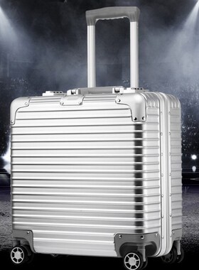 礼品商务a登机箱18寸PC铝框拉杆箱万向轮硬箱行李磨砂防刮电脑箱
