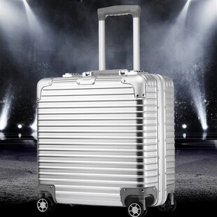 礼品商务a登机箱18寸PC铝框拉杆箱万向轮硬箱行李磨砂防刮电脑箱